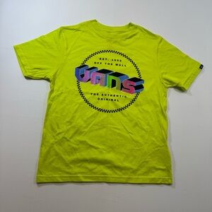 Vans Neon Yellow 3D Logo Tee Youth Size S 8–10 Classic Fit Cotton Streetwear y2k